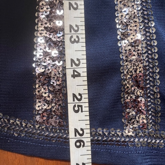 Express Top Womens Small Sequins Cocktail Blue Tank Top Razor Back - Picture 7 of 7